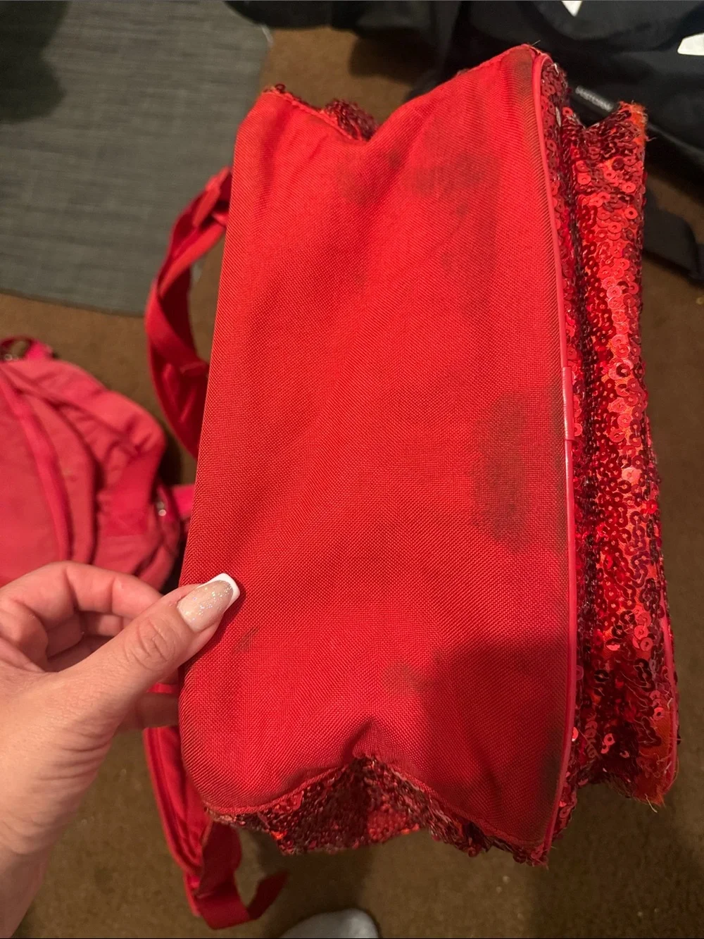 Disney Kids Sequin Backpack in Red with Minnie Face